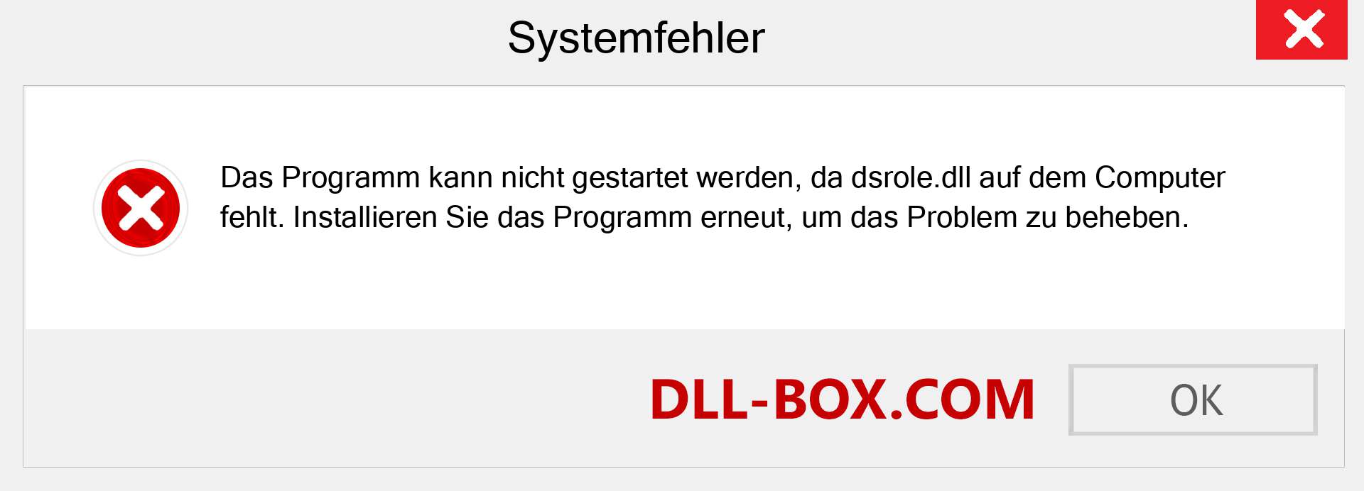 dsrole.dll-Datei fehlt?. Download für Windows 7, 8, 10 - Fix dsrole dll Missing Error unter Windows, Fotos, Bildern